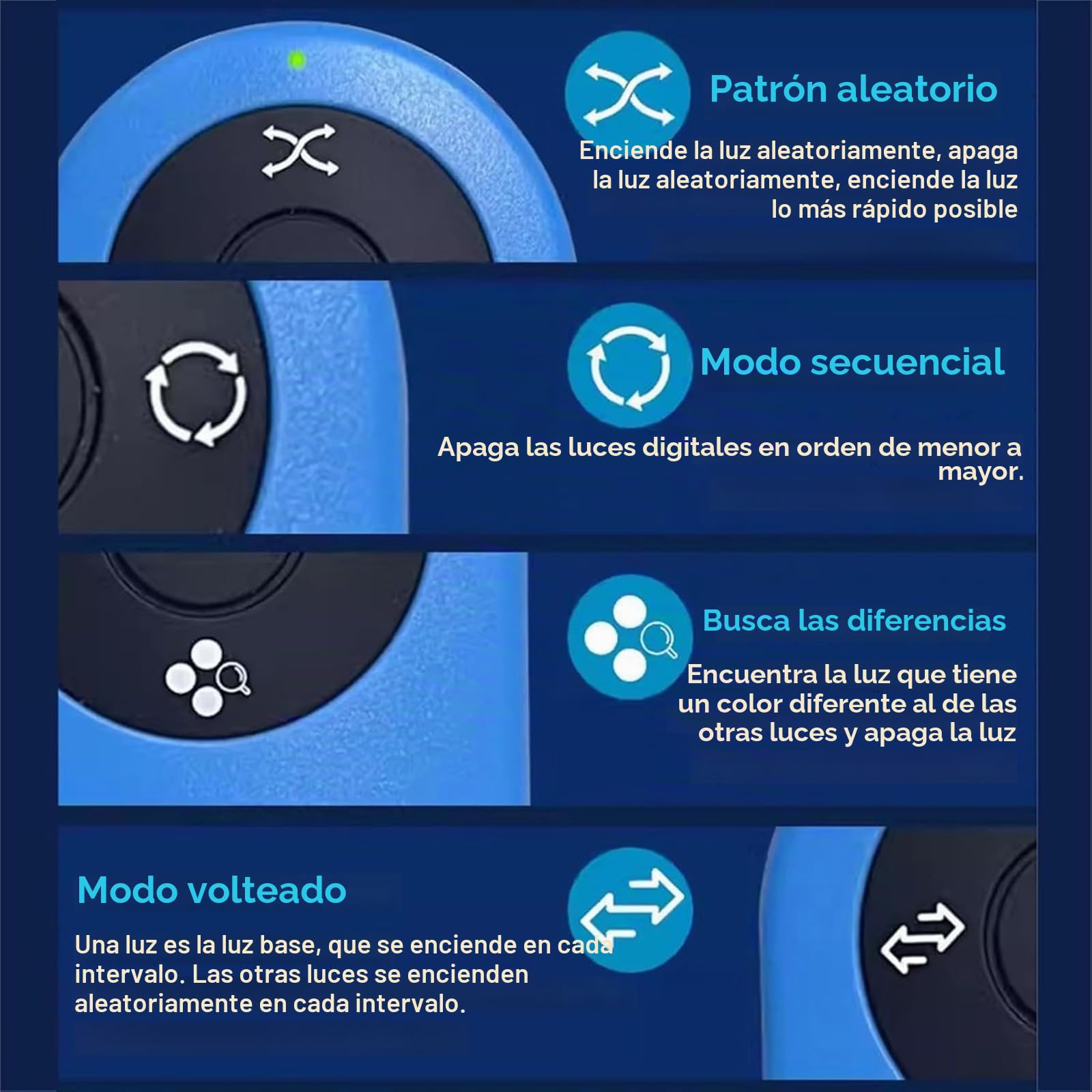 Luces De Entrenamiento De Reacción, Lámpara De Fitness Ágil con Control Remoto, 4 Modos Y 4 Colores De Luz, Visión De 270°, Mejora La Velocidad, La Agilidad Y El Tiempo De Reacción