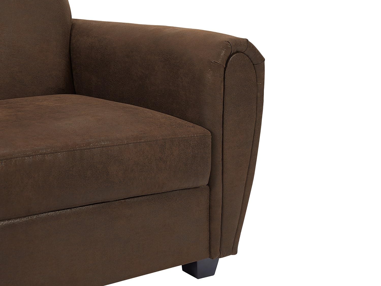 Vente-unique - Canapé 3 Places en Microfibre Aspect Cuir Vieilli Club Victory III