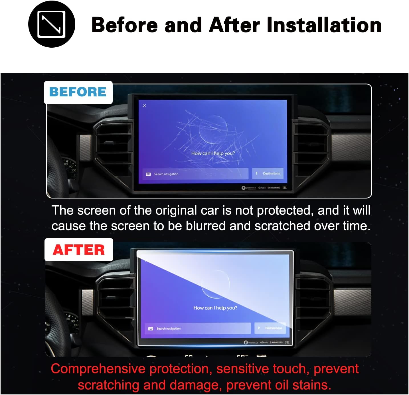 ruiya screen protector for 2022 2023 tundra 14inch gps infotainment touchscreen t oyota tundra accessories 9hd tempered glass compaitble with 2022 202