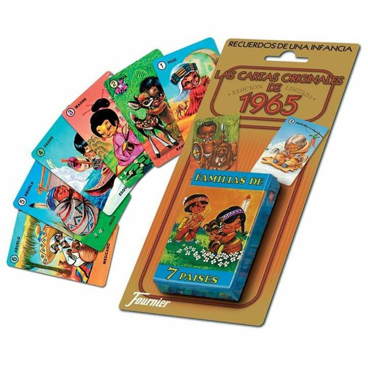 Fournier- Familias 7 Países Baraja de cartas infantil clásica, Multicolor (21966)