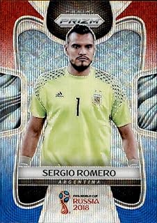2018 Panini Prizm Prizms Refractor Red and Blue Wave #3 Sergio Romero Argentina World Cup 2018 Russia Futbol Soccer Card