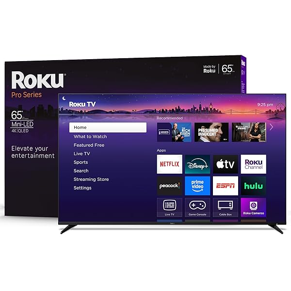 Roku Smart TV 2025 – 65-Inch Pro Series, Mini-LED TV – RokuTV with Backlit Voice Remote Pro – Flat Screen 4K QLED Television with 120Hz Refresh Rate & Dolby Vision IQ, Live News, Sports, Entertainment