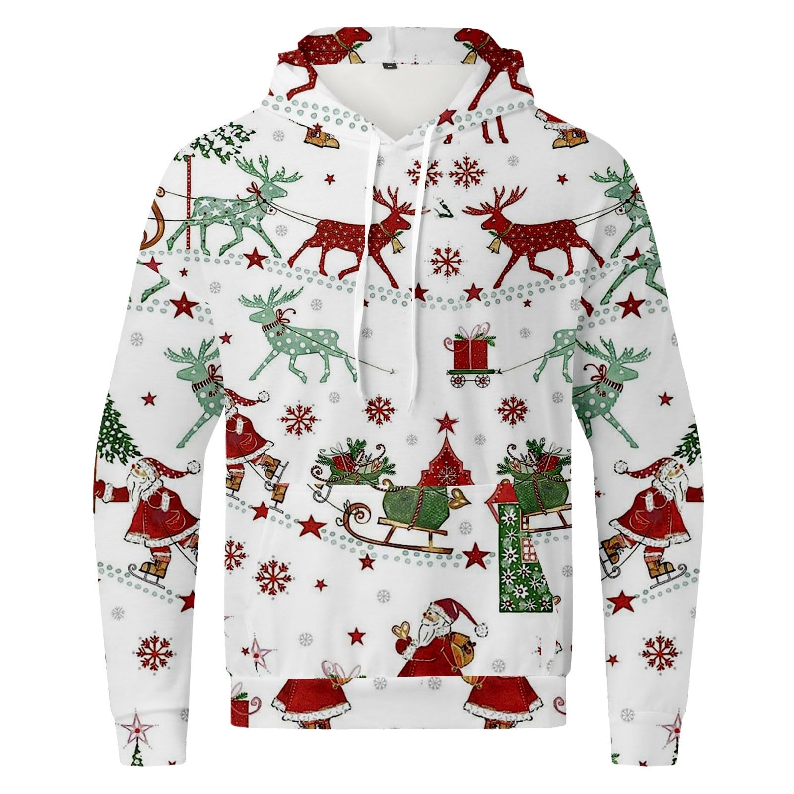 Generisch Chándal de Navidad para hombre, sudadera con capucha y pantalones de chándal de 2 piezas, traje de Navidad, traje de chándal divertido para Navidad, sudadera con capucha, traje deportivo de