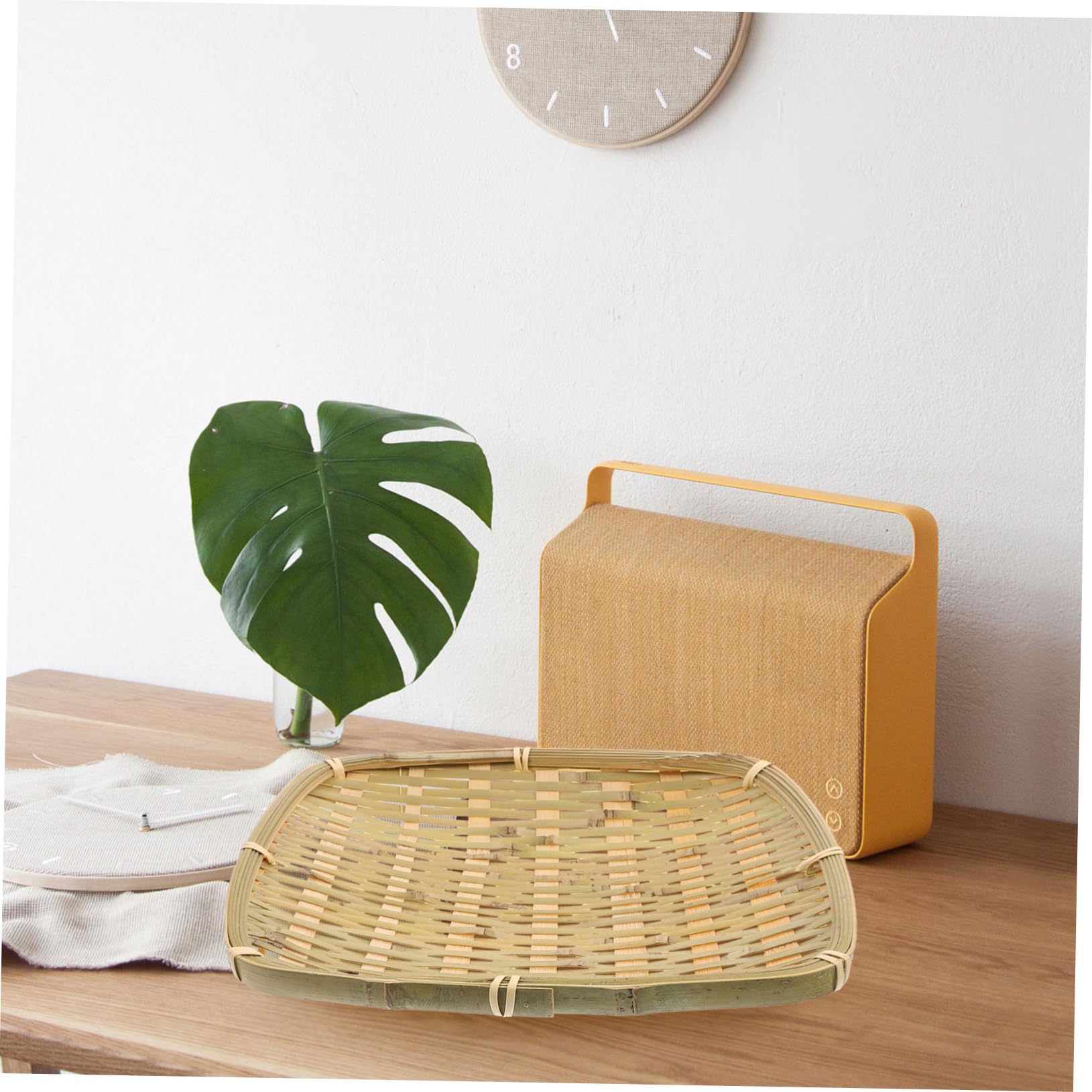 Amazon.co.jp: BEBEMOKO 竹編みフルーツバスケット 23cm×19cm 竹製
