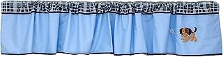 CribMATE Blue Embroidery Puppy Baseball Sports Themed Nursery Window Valance Toddler Kids Room Decorative Window Valance 1 PC