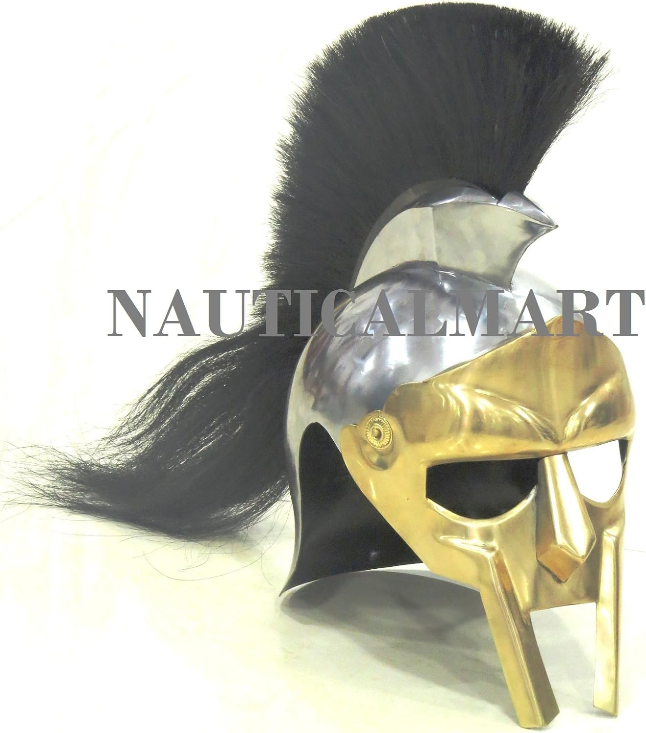 NauticalMart Medieval Gladiator Maximus Decimus Meridius Helmet with Black Plume