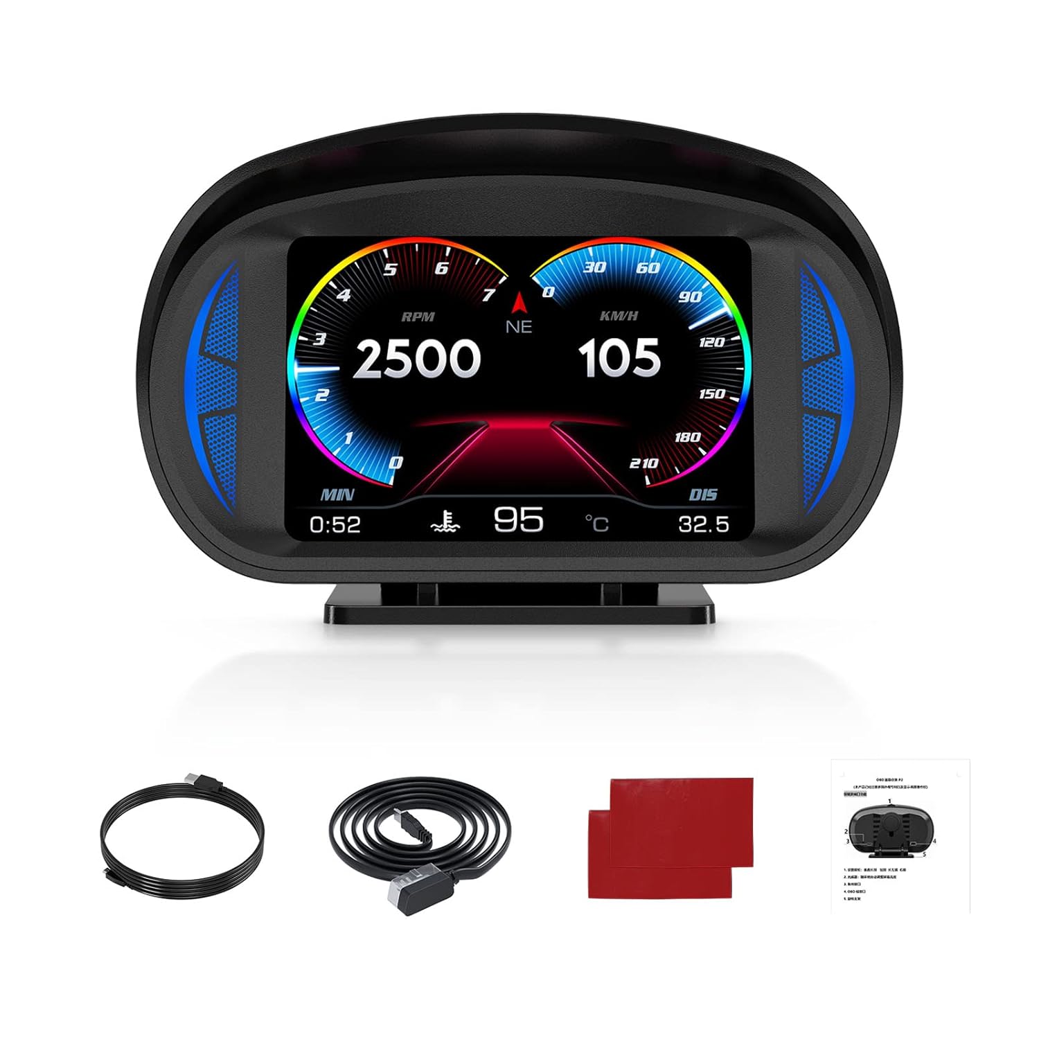 YiiYiiZii Digital Speedometer Head up Display GPS OBD Dual