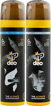 Crep Protect Shoe Deodorizer Spray - Shoe Smell Eliminator Delivers 24-Hour Odor Protection, Residue-Free Formula for All Sneakers, Refreshing Scent Fresh Linen, Vanquish, 5.07oz