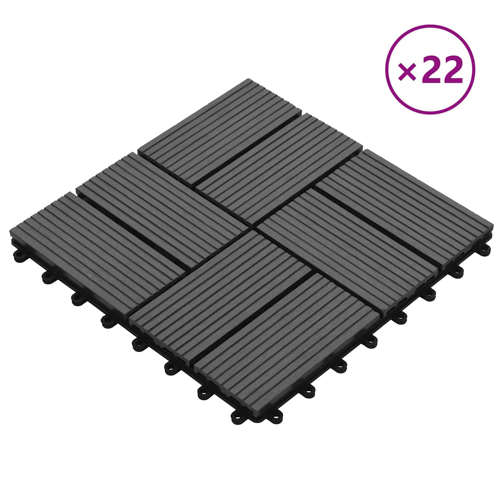 Generisch Terrassenfliese 22 STK. Grau 30 x 30 cm WPC,Haushaltsbedarf,18 kg-3444838