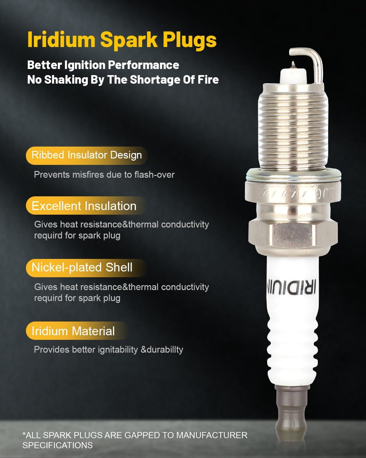 OCPTY 4 ignition coils with 4 iridium Spark Plugs fits IC637 UF557 C1587 for Dodge for Jeep Caliber Patriot Compass 1.8L 2.0L 2.4L