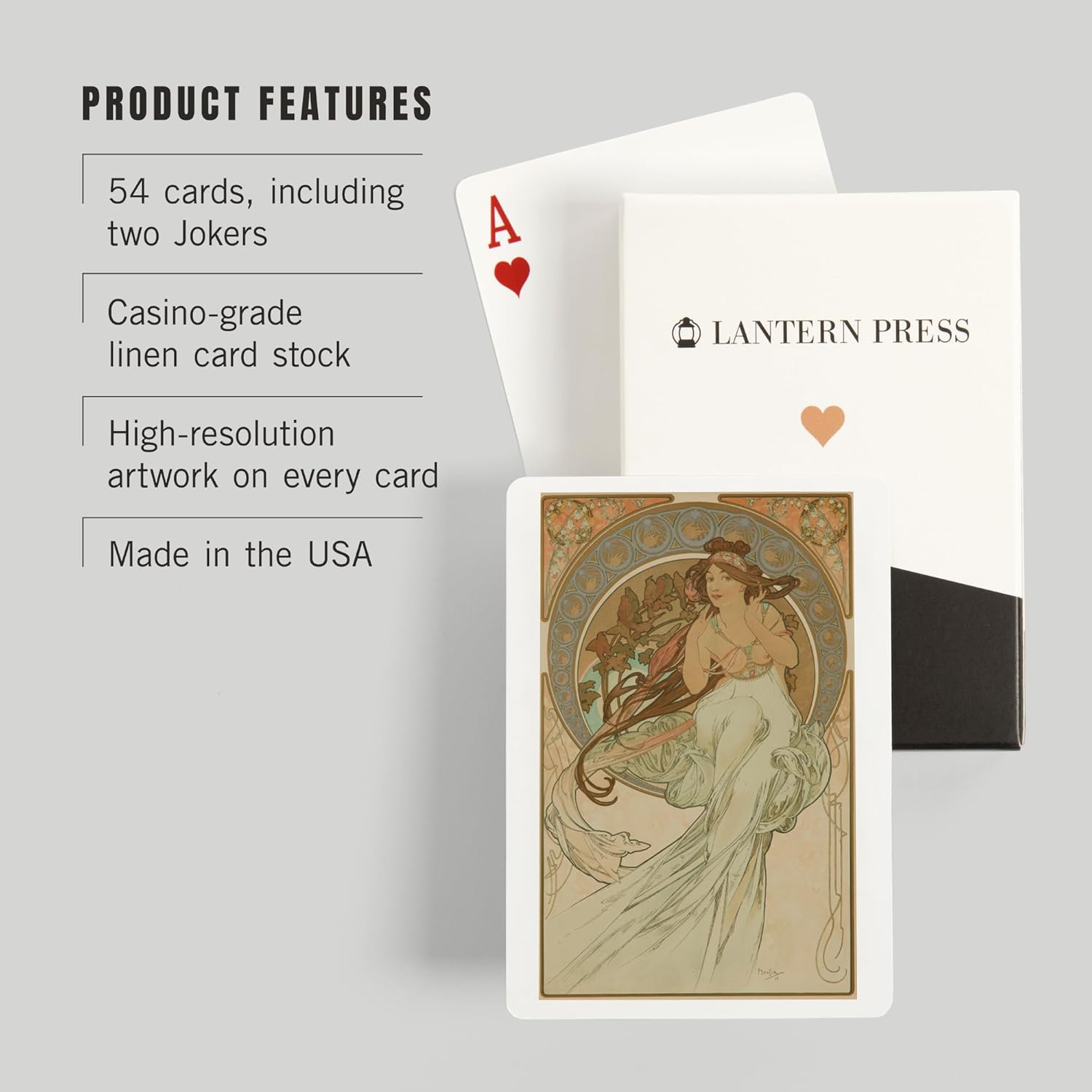 Lantern Press Blue Ridge, Georgia, Black Bear, Mid-Century Inspired, 52 Playing Cards for Adults, Poker Size Card Deck