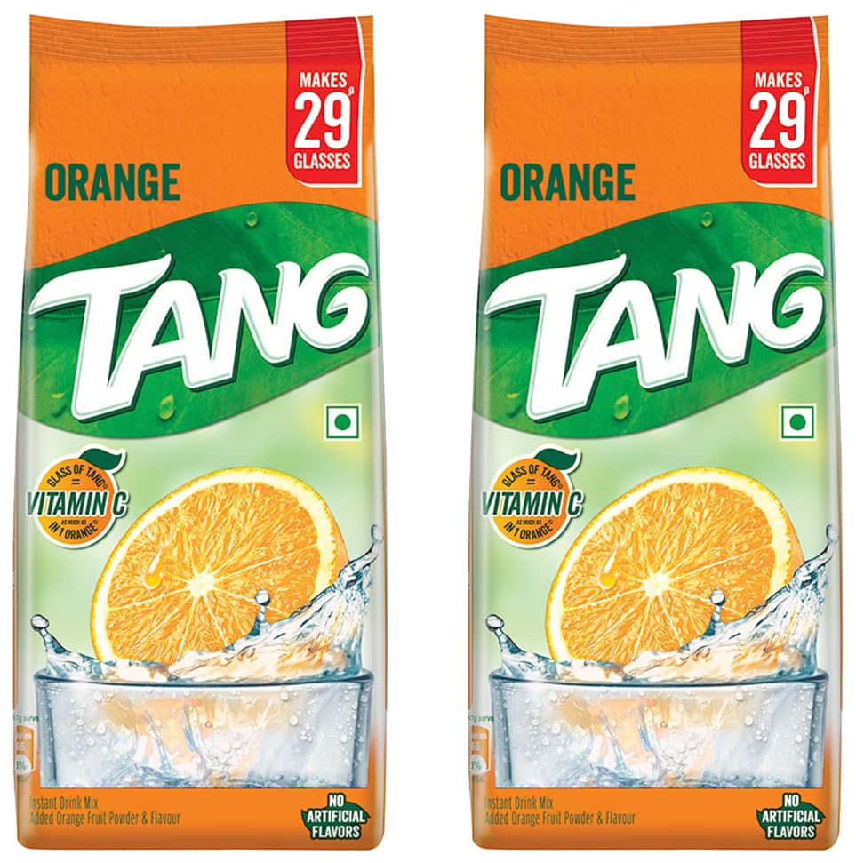 Image of Tang Vitamin-C Enriched Instant Drink Mix, Orange, 500 g (Pack of 2)