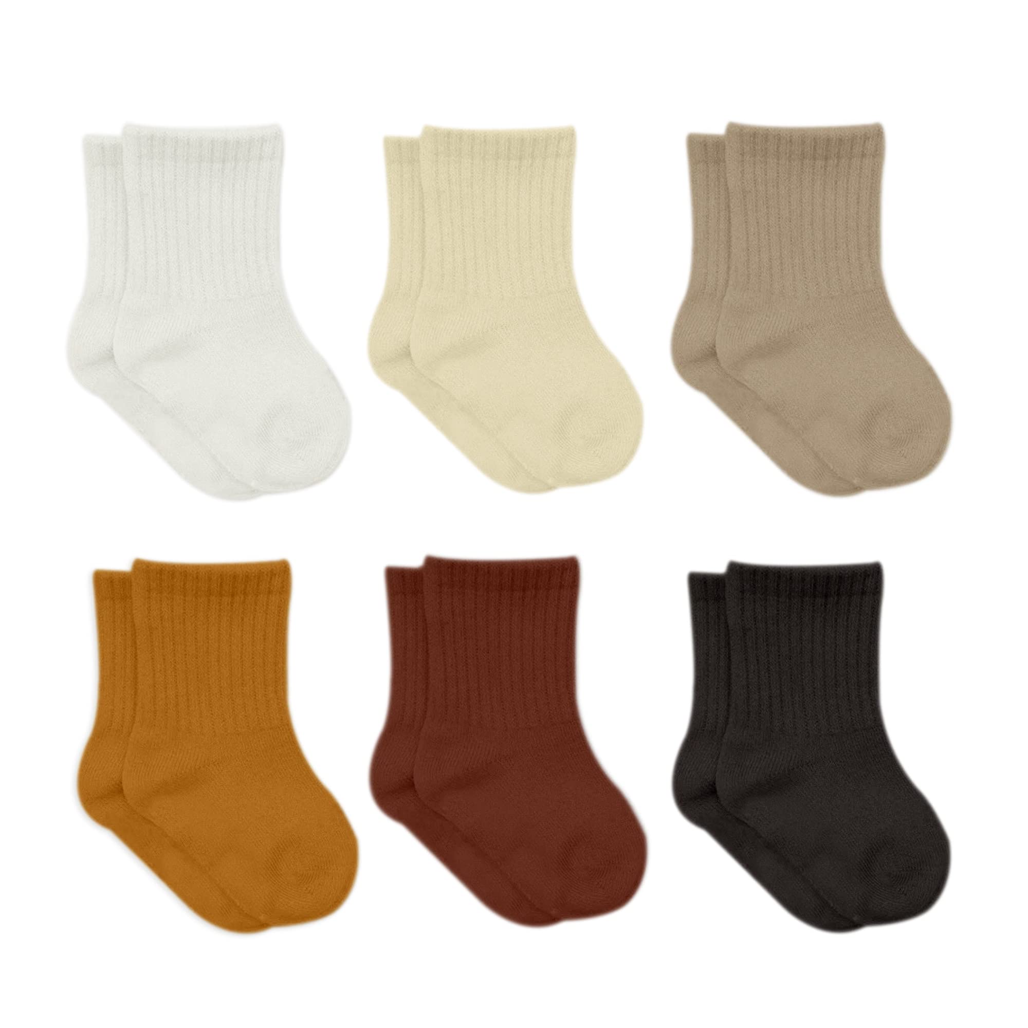bistyle Baumwolle 6 Paar Baby Socken für Neugeborene Säugling 0-3 Monate bis 2-3 Jahre | Duftend Baby Socken | Jungen Mädchen Kleinkind Socken (as3, age, 2_years, 3_years, Braun)