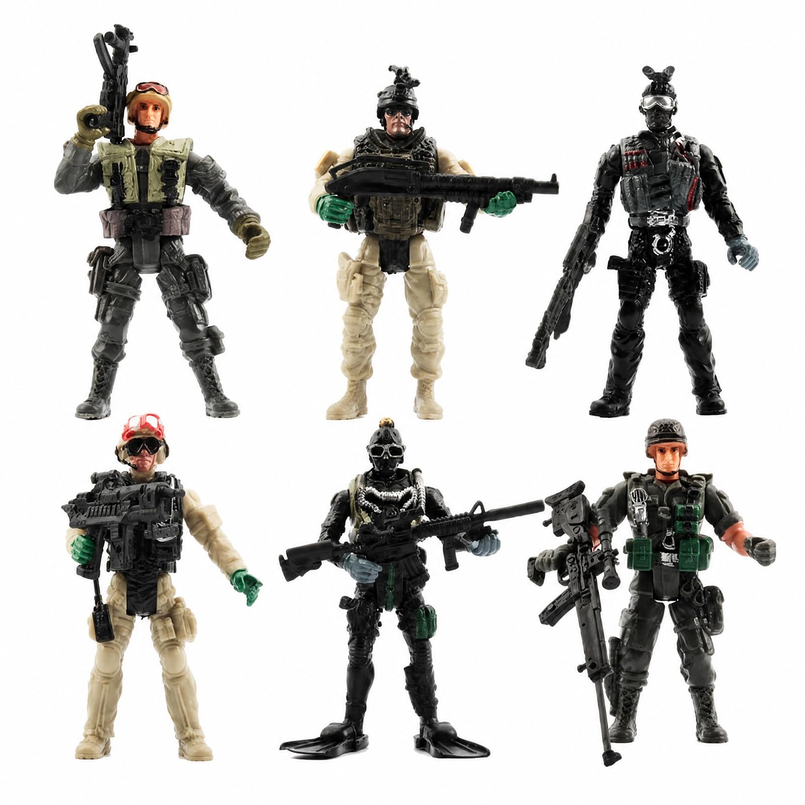 6PCS Army Figures, Movable Soldiers Action Figures for Birthday Gifts