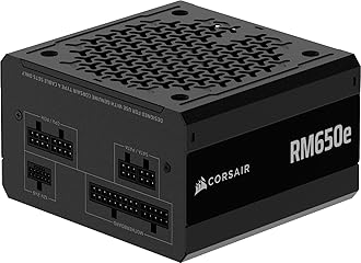 RM650e (2025) Fully Modular Low-Noise ATX Power Supply with 12V-2x6 Cable – ATX 3.1 & PCIe 5.1 Compliant, Cybenetics Gold Efficiency, 105°C-Rated Capacitors, Modern Standby Mode – Black