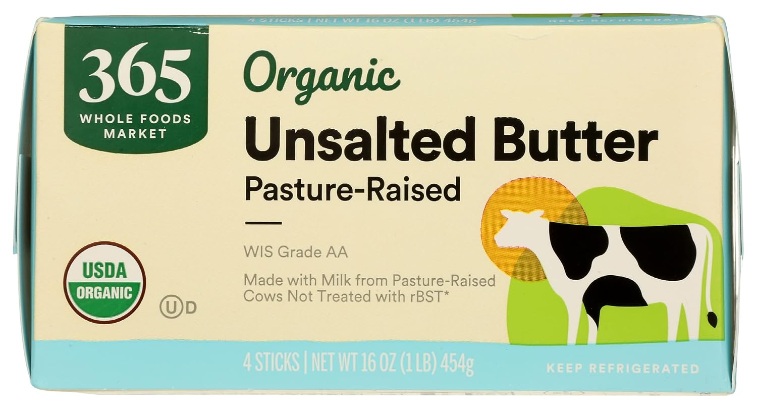 365 by Whole Foods Market, Butter Unsalted Pasture Raised Organic, 16 Ounce