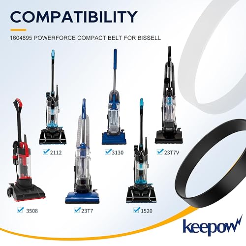 Miniatura 2 de KEEPOW Correa de repuesto compatible con correa de aspiradora Bissell, estilo PN 1604895 para aspiradora Bissell Powerforce Compact Vacuum 3508,
