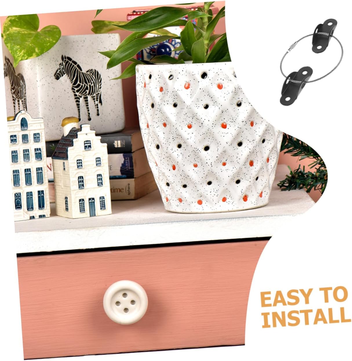 5sets Furniture Wall Anchors Kit -tip Furniture Straps for Proofing Cabinet Anchors for Bookcases Wardrobes and Tv Stands Easy Installation Hardware Wide Straps