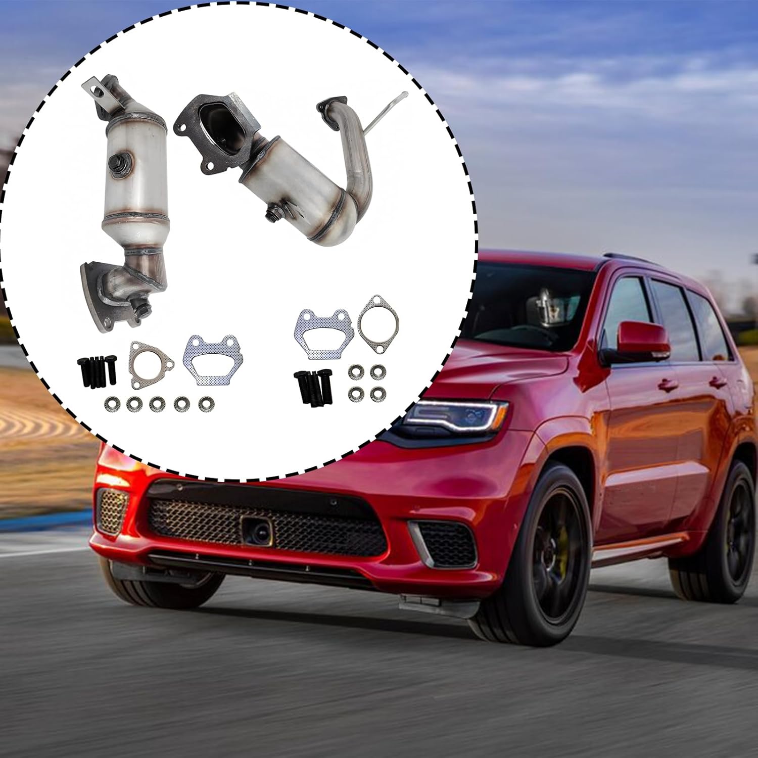 Catalytic Converters Fit for 2014-2018 Jeep Cherokee 3.2L, for Chrysler 200 3.6L V6 2015 2016 2017 2pc Set Stainless Steel Replace# 68105875AC 674-313 674-312 (EPA Compliant)