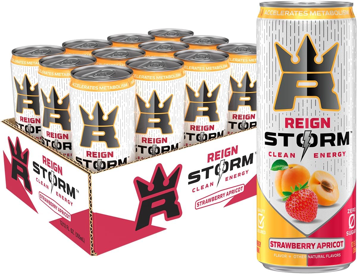 Storm, Strawberry Apricot, Fitness & Wellness Energy Drink, 12 Fl Oz (Pack of 12)