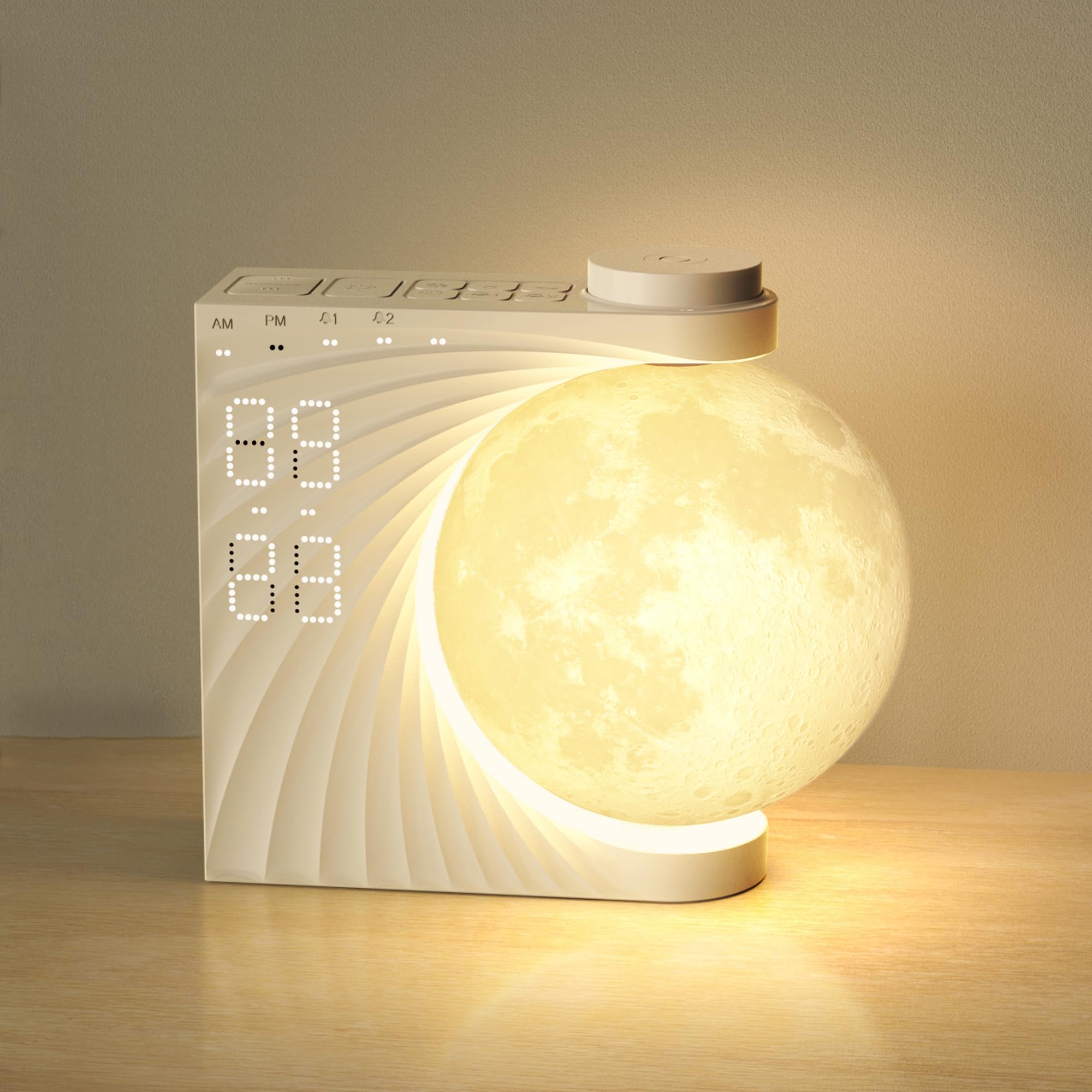 Sunrise Alarm Clock for Bedrooms, Moon Lamp Wake-Up Light