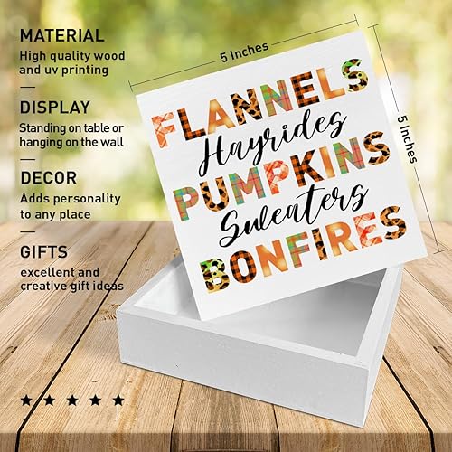 Miniatura 2 de Decoración de mesa de otoño, decoración de mesa de madera, franela de calabazas, hogueras, decoración de mesa de otoño, decoración de mesa de granja