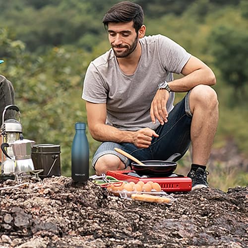 Miniatura 7 de Botella de agua aislada, paquete de 2 botellas de agua de acero inoxidable de 12 onzas con tapa con pajilla, botellas de agua deportivas de metal