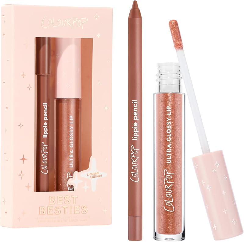 Best Besties Lip Pencil & Gloss Duo - Shimmery Nude Lip Combo for Definition & Shine - Includes Shades BFF 2 & It Girl (2 Count)