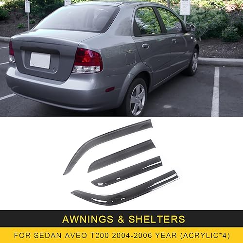 Miniatura 8 de BANDOX for Chevrolet Aveo 2004-2018 Sonic T300 12-16 Auto Side Window Wind Deflectors Visors Rain Guard Door Visor Vent Shade Ventvisor