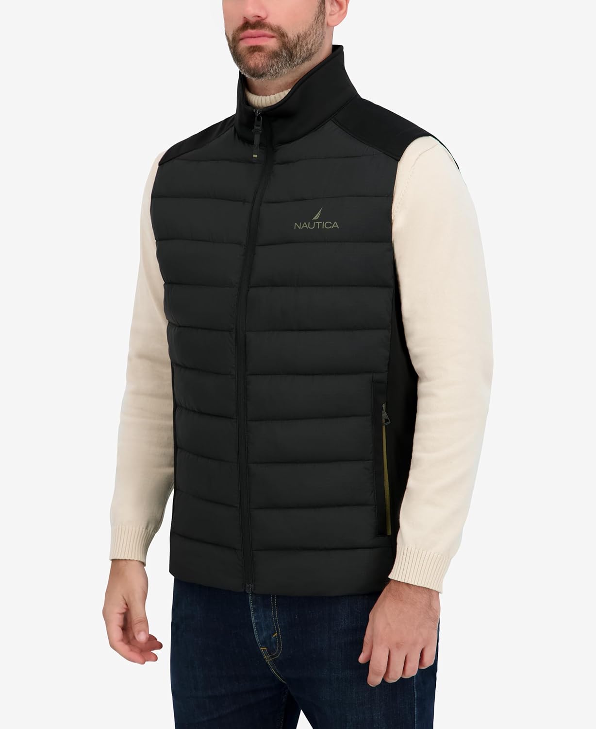 Nautica Men's Mechanical Stretch Lightweight Softshell Vest – Bonded Soft Fleece Inner Liner - Image 2