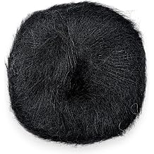 Fulffy, Premium Super Kid Mohair and Silk Lace-Weight Knitting and Crochet Yarn, 25g - Halo Kid Silk 200 Noir