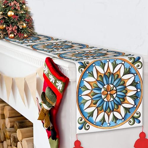 Miniatura 6 de Camino de mesa de Navidad de 60 pulgadas de largo, camino de mesa de otoño para mesa de comedor, decoración de Navidad, camino de mesa de café con