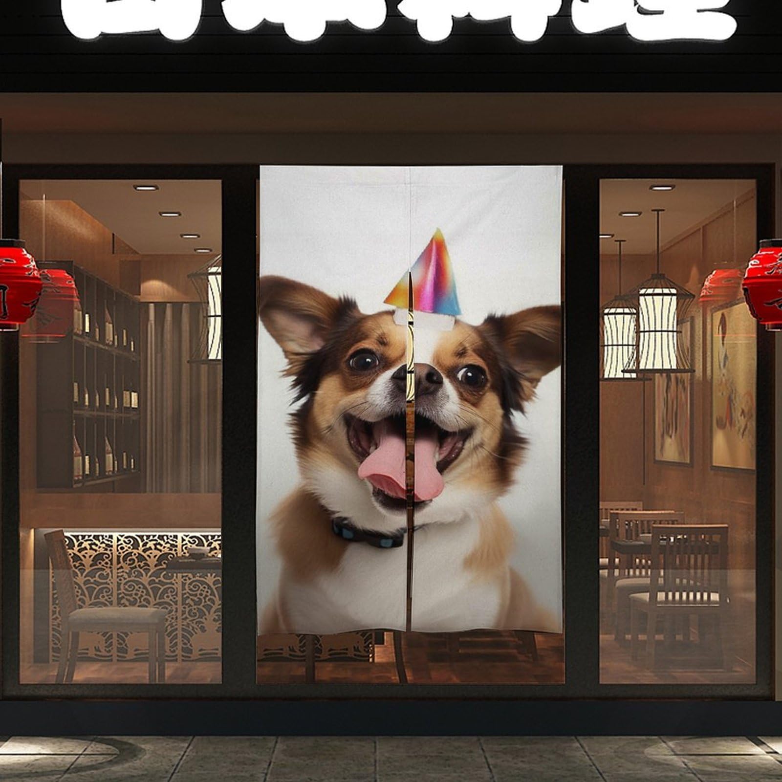 NTVOWPZO Funny Dog Door Curtain for Doorway Privacy Dividers Fengshui Curtain Fabric DoorCover Blackout Window Curtains for Home Bedroom Kitchen Decor 34x57in, 2 Panel DoorCovers