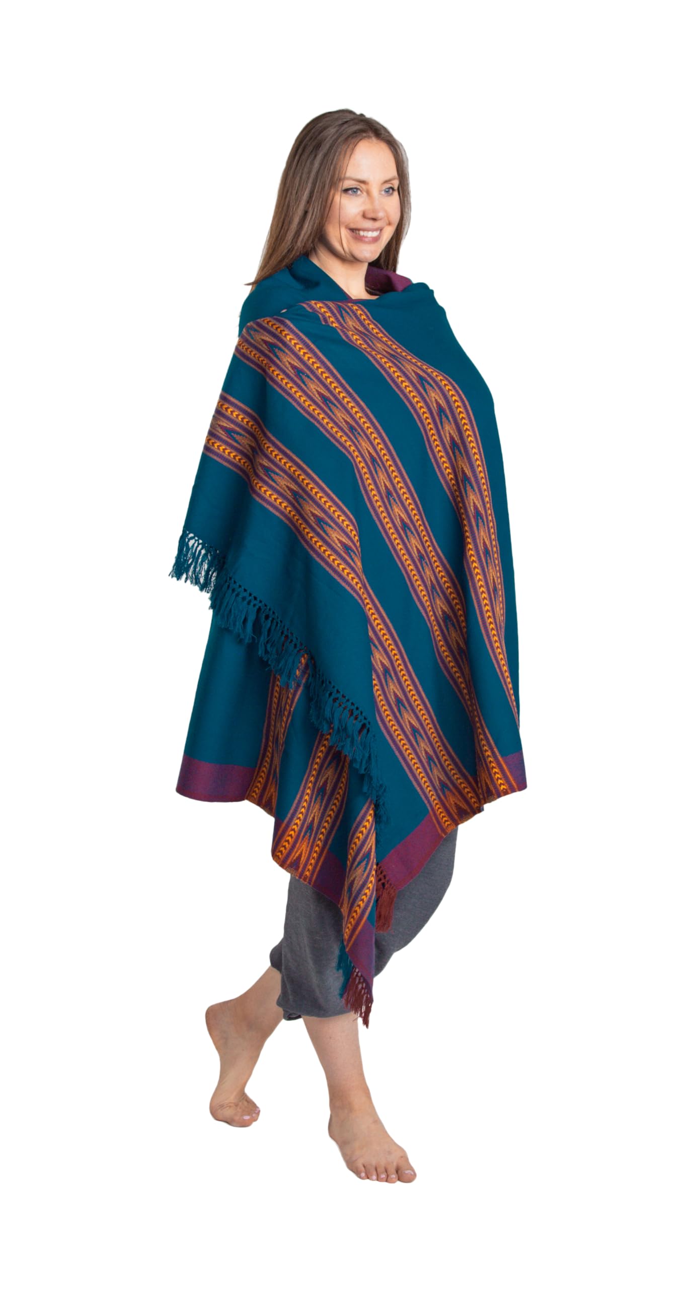 Om Shanti CraftsMeditation or Prayer Shawl or Plain Blanket, Wool Shawl/Wrap, Oversize Scarf. Unisex