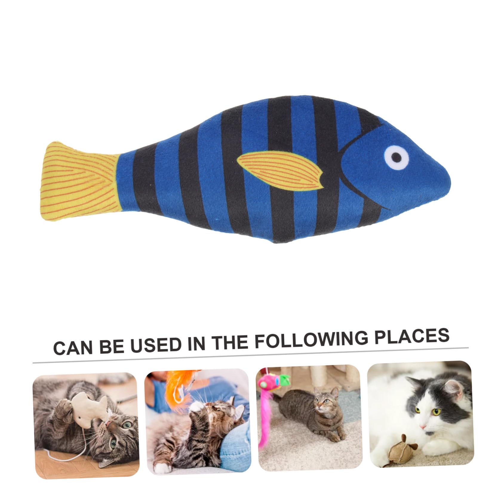 Mobestech Jouet pour Chaton en Peluche Forme Poisson Sachet d'herbe à Chat Naturelle, Léger et Interactif pour Usage Intérieur Réduisant la Solitude