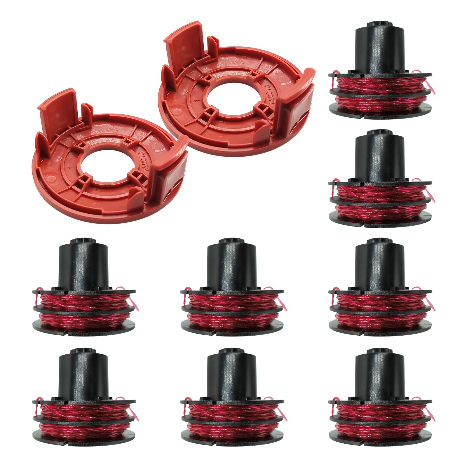 YWNYT 112966 String Trimmer Replacement Spool Line for GTE 350/450/550, 1.6mm x 8.3M for AL-KO String Trimmers, Strimmer Spool Grass Trimmer Spool Replacement (8pcs+2)
