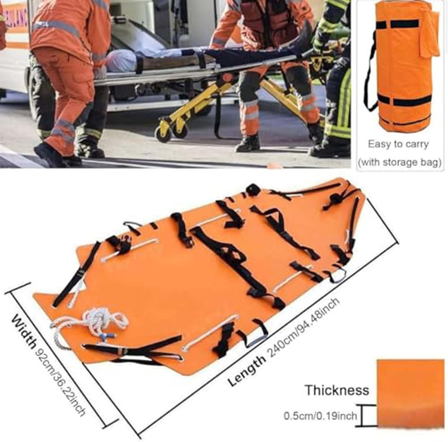 Portable Folding Stretcher, Lightweight for Lifesaving & Firefighting, Emerncy Outdoor Equint, Basket Stretcher for First Responders