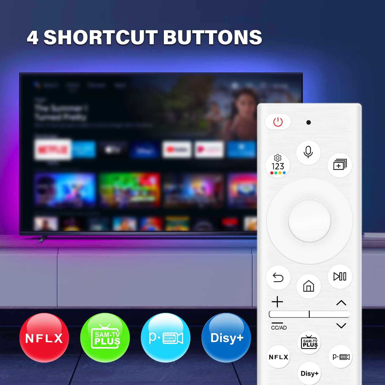 Telecomando di ricambio per Samsung,BN59-01391A Solar Charging Telecomando vocale per Samsung Smart TV,Universale I telecomandi compatibili con Sam-Sung 2021-2023