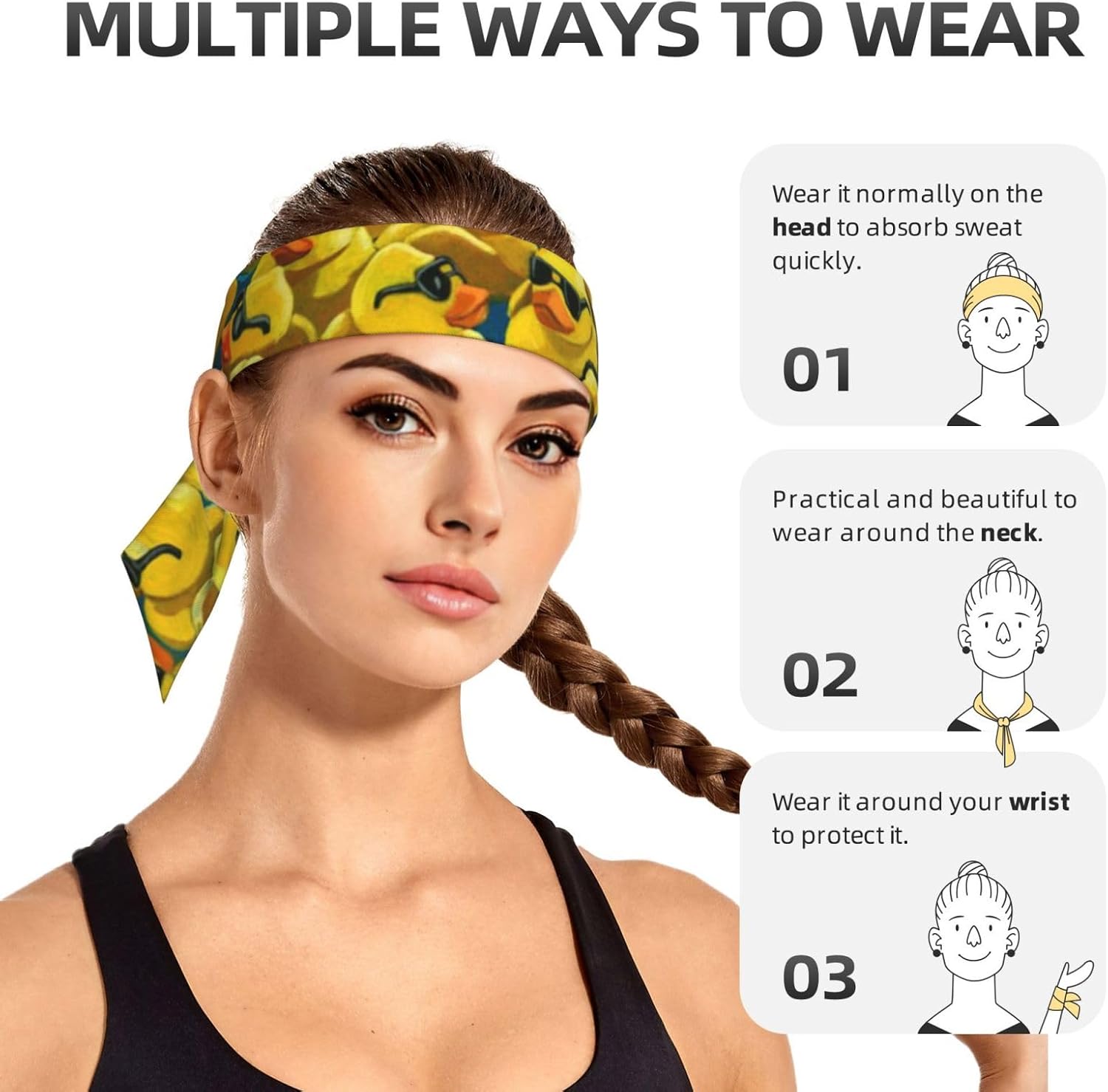 Sports Head Tie Westie Dogs Beach Summer Tropical Tie Sweatband Headband Men Women Elastic Bandana Adjustable Non-Slip Moisture Wicking for Running Football Yoga Workout Athletic Hair Ninja Head Band