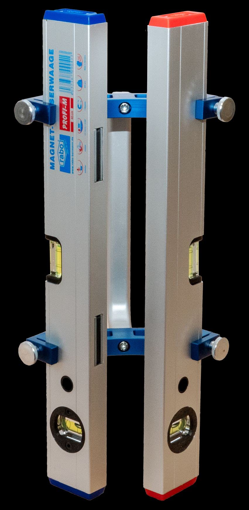 rabo Nivel de burbuja de ángulo y postes, se compone de adaptador de poste y nivel de burbuja rabo de 40 cm + burbuja magnética rabo de 40 cm.