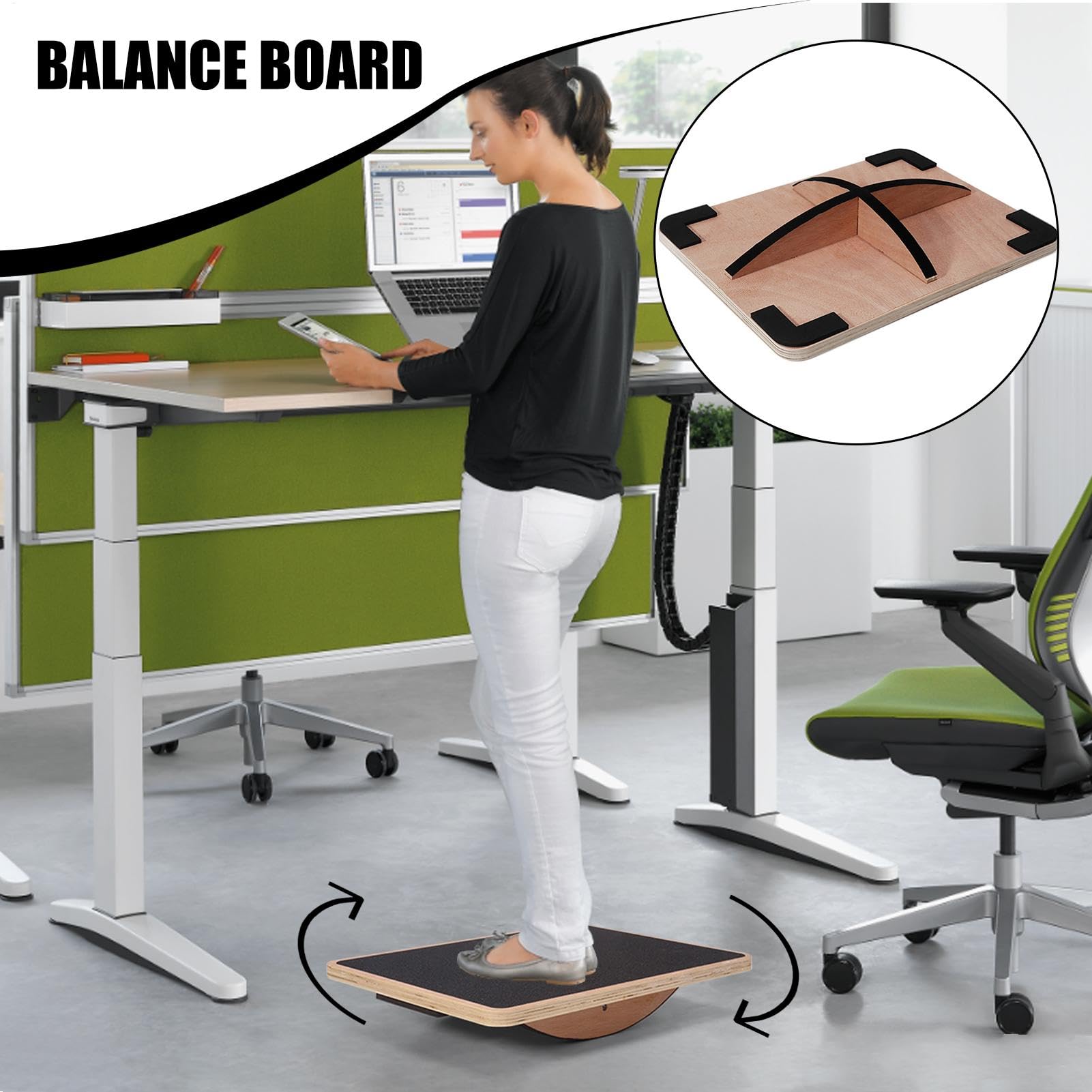 Tabla de equilibrio cuadrada de madera, tabla oscilante, accesorio de
