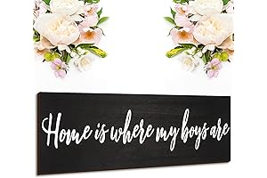 Home Is Where My Boys Are Sign - Rustic Wood Hanging Wall...