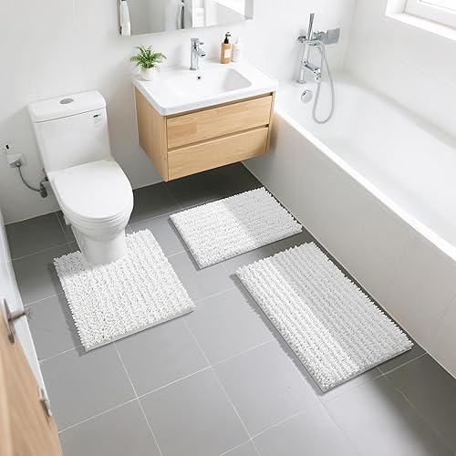 Miniatura 476 de Yimobra - Tapete de baño largo de felpilla, grande de 55.1 x 24 pulgadas, microfibra gruesa, absorbente, extrasuave, antideslizante, peludo, lavable