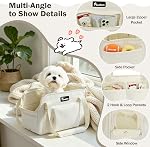Pawaboo Dog Purse Carrier, Airline Approved Soft Sided Pet Carrier for Small Dogs Cats Rabbits with Large Pockets, Safety Leash, Soft Cushion, Breathable Dog Travel Carrying Tote Bag with Mesh Window