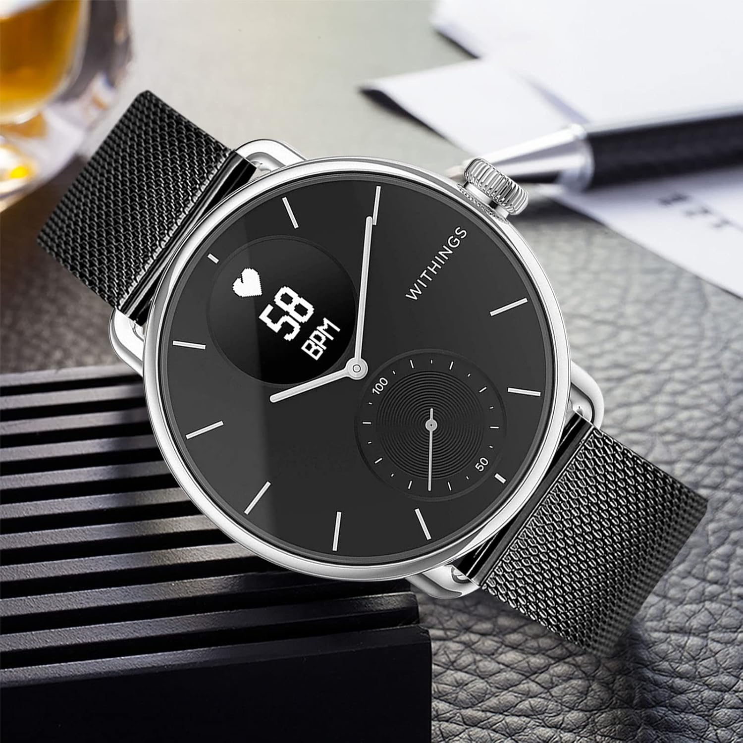 TRUMiRR Kompatibel mit Withings ScanWatch Hybrid 42mm Armband, Mesh