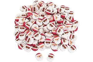 Fun Express Mini Santa Christmas Erasers - Bulk Stationary Supplies - Holiday Crafts for Kids