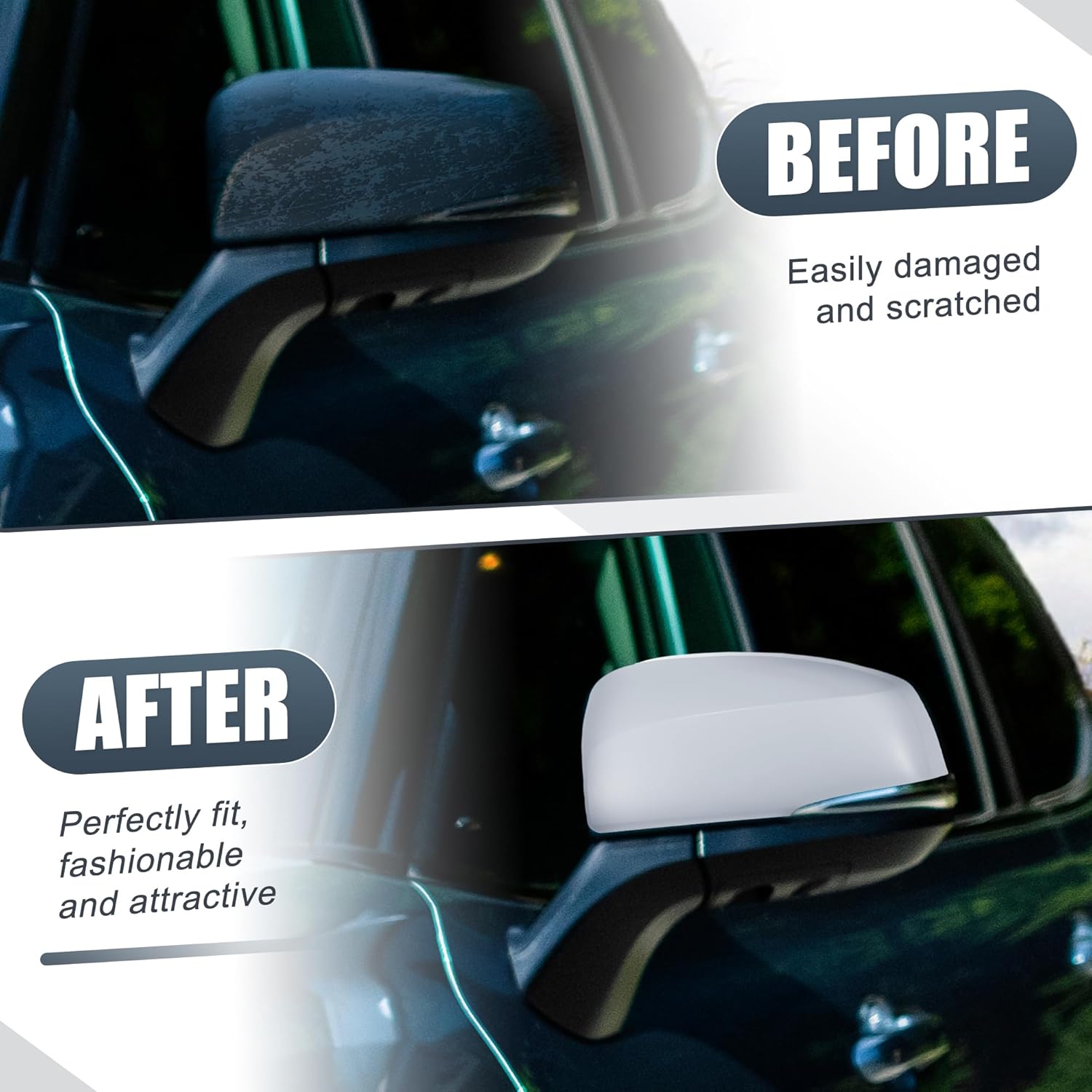X AUTOHAUX Car Rear View Left Driver Side Mirror Cover Cap Replacement White for Toyota Highlander 2020-2022 Mirror Guard Covers Exterior Decoration Trims