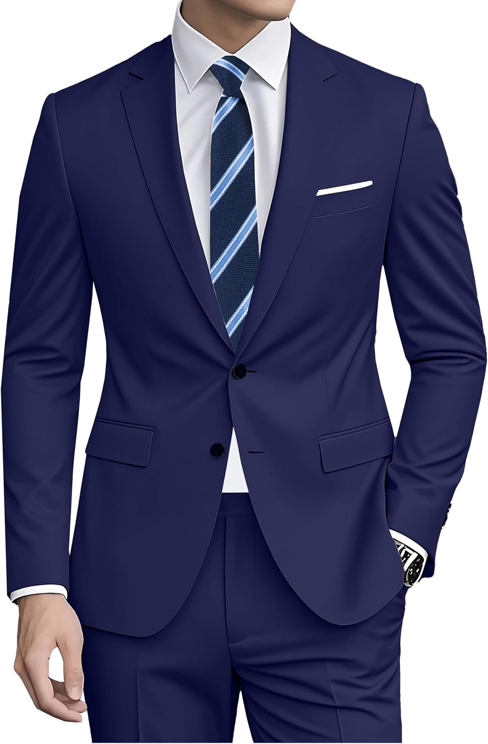 Datysum Men Suit 2 Piece Groomsmen Tuxedo Prom Blazer Slim Fit Suits Two Button Wedding Dress Jacket Pants Set with Tie