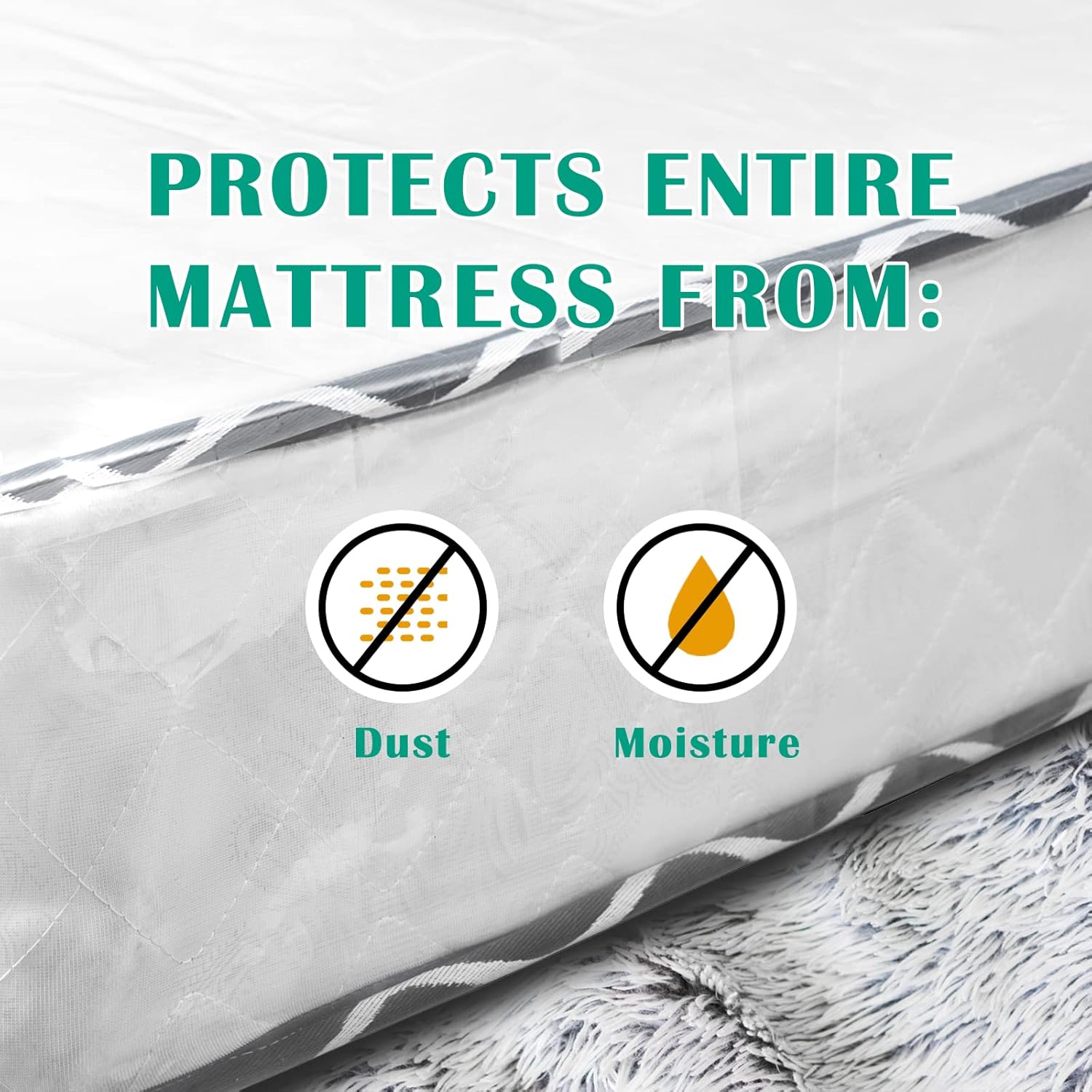 Mattress Bags for Moving, Plastic King Mattress Cover for Moving, Large Waterproof Heavy Duty Mattresses Bag, 6 Mil 2 Pack
