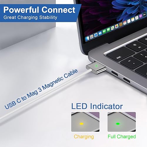 Miniatura 3 de Cargador de 140 W para Mac Book Pro 14 de 16 pulgadas 2024 2023 2021, Mac Book Air 13 de 15 pulgadas 2024 2023 2022 M3 M2 M1, con LED 6.6 pies USB-C